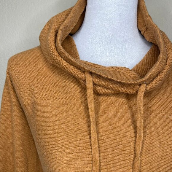 Cynthia Rowley Cotton Active Copper Cowl Neck Waffle Knit Sweater Top - Picture 2 of 8